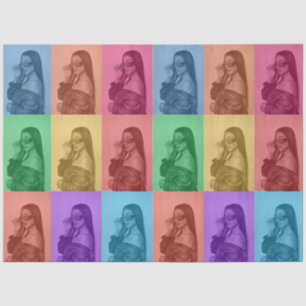 Colourful Retro Pop Art Modern Custom Photo Grid Tissue Paper