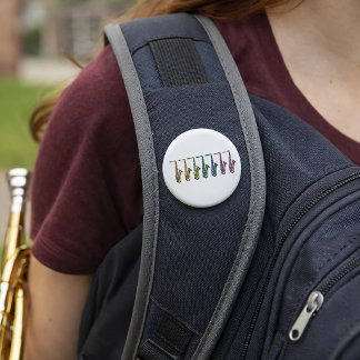 Colourful Retro Pop Art Saxophone Pattern Musician 6 Cm Round Badge
