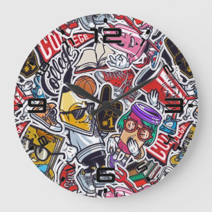 Colourful Retro Pop Culture Clock