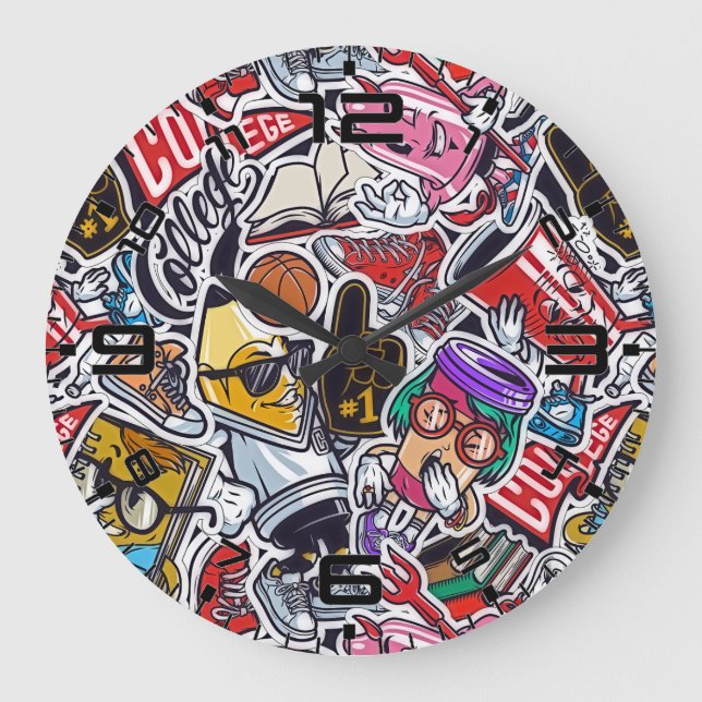 Colourful Retro Pop Culture Clock (Front)