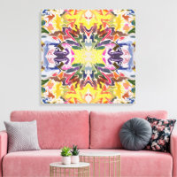 Colourful Retro Psychedelic Kaleidoscope Abstract