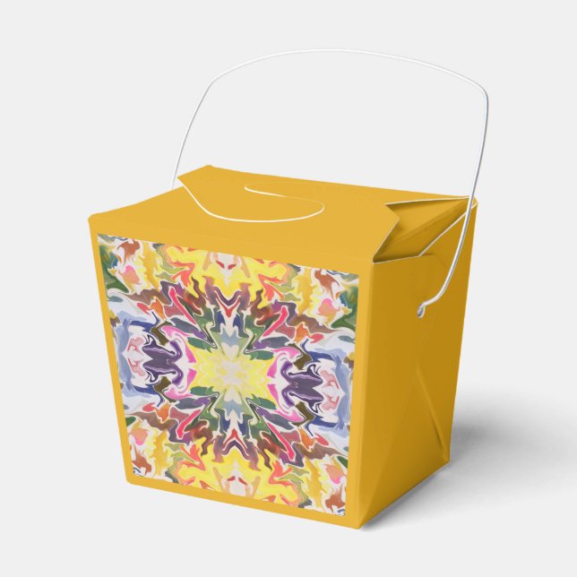 Colourful Retro Psychedelic Kaleidoscope Abstract Favour Box (Front Side)