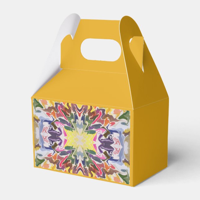 Colourful Retro Psychedelic Kaleidoscope Abstract Favour Box (Front Side)