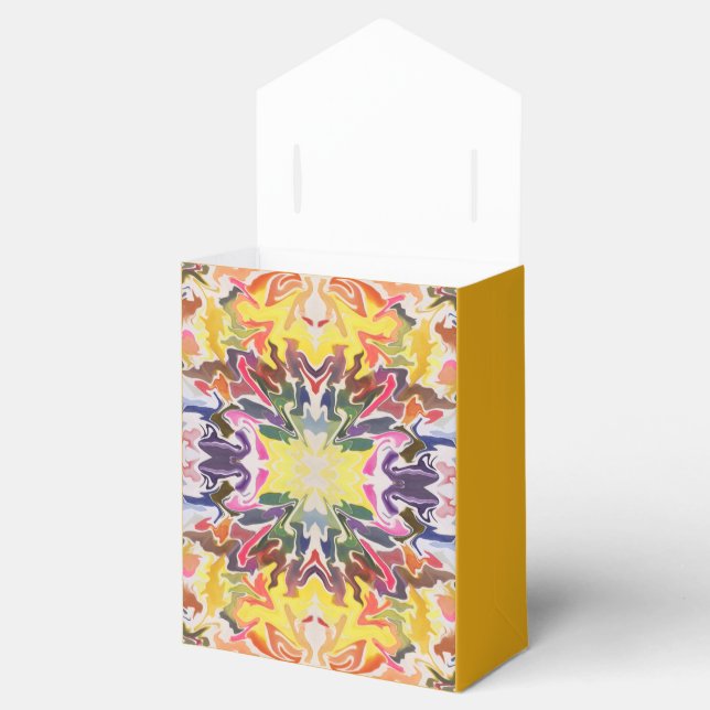 Colourful Retro Psychedelic Kaleidoscope Abstract Favour Box (Opened)