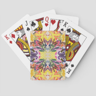 Colourful Retro Psychedelic Kaleidoscope Abstract Playing Cards