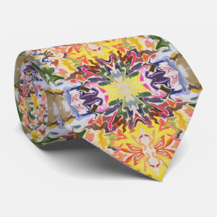 Colourful Retro Psychedelic Kaleidoscope Abstract Tie