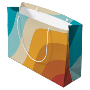 Colourful Retro Rainbow Abstract Waves Large Gift Bag