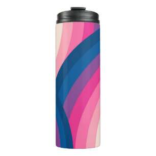 Colourful Retro Rainbow Circles Pattern   Thermal Tumbler