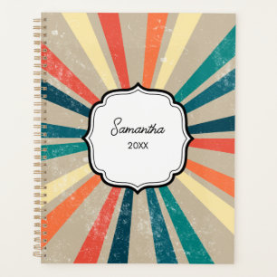 Colourful Retro Rainbow Sunburst Appointment Book Planner