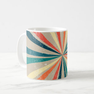 Colourful Retro Rainbow Sunburst Coffee Mug