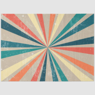 Colourful Retro Rainbow Sunburst  Tissue Paper