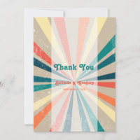 Colourful Retro Rainbow Sunburst Wedding