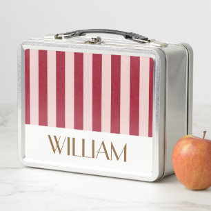 Colourful retro red Personalised gifts template  Metal Lunch Box