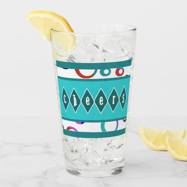 Colourful Retro Rings MCM Style Glass (Front Ice)