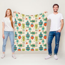 Colourful Retro Robots Pattern