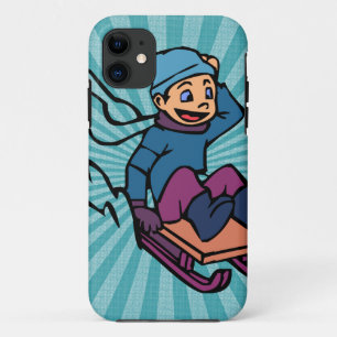 Colourful Retro Skiing skiing lovers winter sp iPhone 11 Case