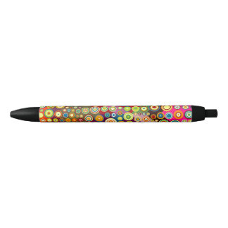 Colourful retro spots pattern I + your ideas Black Ink Pen