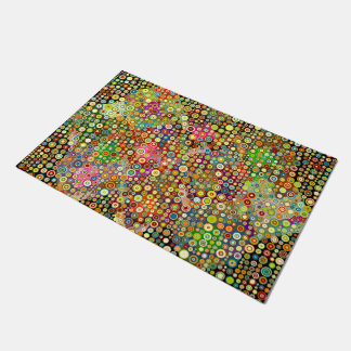 Colourful retro spots pattern I + your ideas Doormat