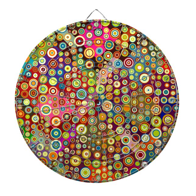 Colourful Retro Spots + your idea Dartboard (Front)