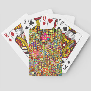 Colourful Retro Spots + your idea Playing Cards