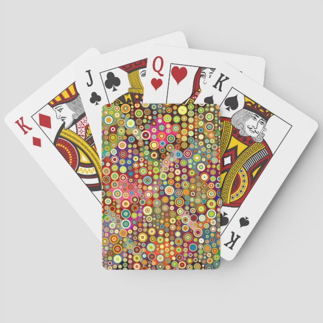 Colourful Retro Spots + your idea Playing Cards (Back)