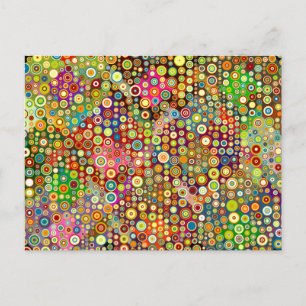 Colourful Retro Spots + your idea Postcard