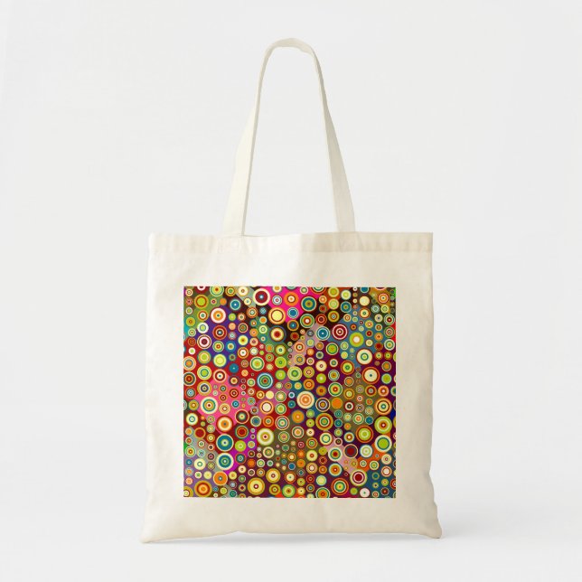 Colourful Retro Spots + your idea Tote Bag (Front)