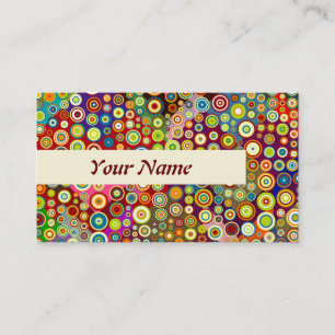Colourful Retro Spots + your text & ideas Business Card