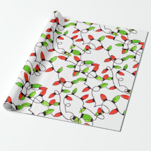 Colourful retro string lights wrapping paper