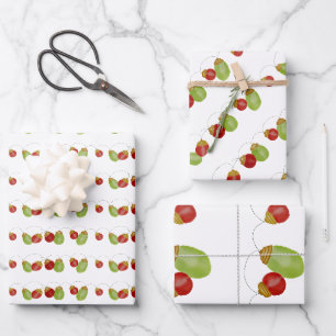 Colourful retro string lights wrapping paper shee