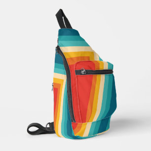Colourful Retro Stripe -  70s, 80s Design Sling Bag