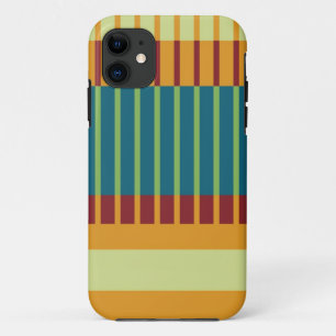 Colourful retro striped pattern iPhone 11 case