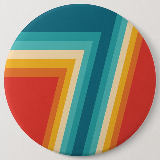 Colourful Retro Stripes  -   70s, 80s Design 6 Cm Round Badge (Front)