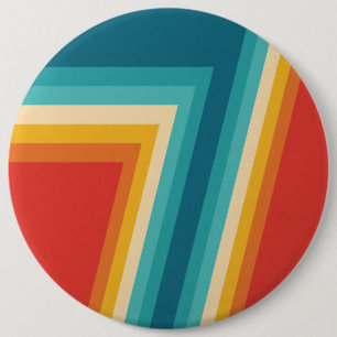 Colourful Retro Stripes  -   70s, 80s Design 6 Cm Round Badge