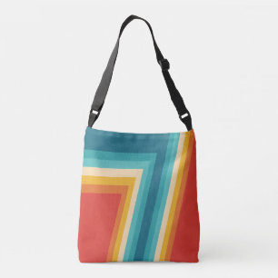 Colourful Retro Stripes  -   70s, 80s Design Crossbody Bag