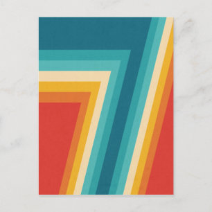 Colourful Retro Stripes  -   70s, 80s Design Postcard