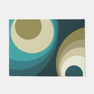 Colourful retro style circles design doormat