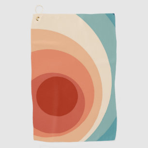 Colourful retro style circles design  golf towel