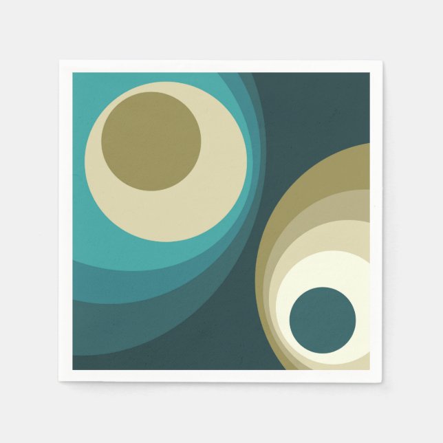 Colourful retro style circles design napkin (Front)