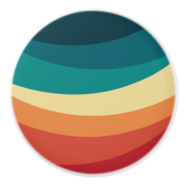 Colourful retro style curves design ceramic knob (Front)