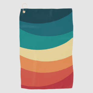 Colourful retro style curves design golf towel
