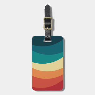 Colourful retro style curves design luggage tag