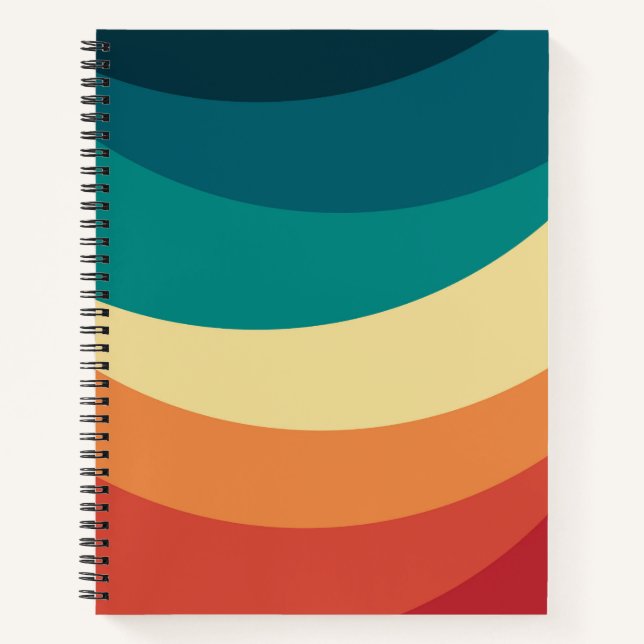 Colourful retro style curves design notebook (Front)