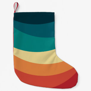 Colourful retro style curves design small christmas stocking
