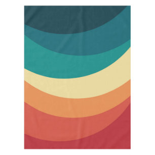 Colourful retro style curves design tablecloth