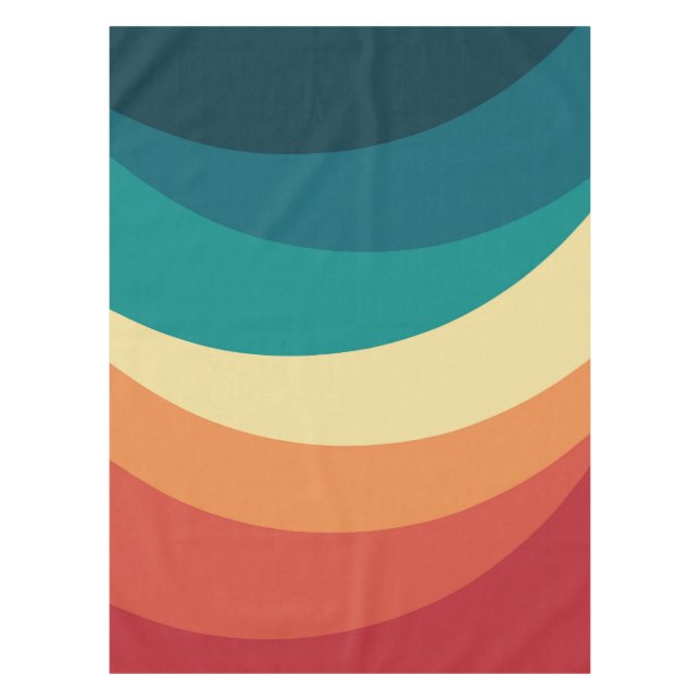 Colourful retro style curves design tablecloth (Front)
