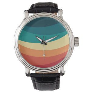 Colourful retro style curves design watch