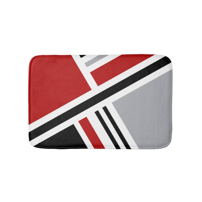 Colourful retro style design with geometric shapes bath mat (Front)