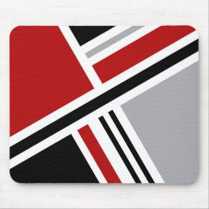 Colourful retro style design with geometric shapes mouse mat