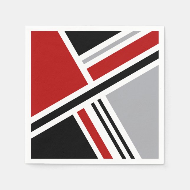 Colourful retro style design with geometric shapes napkin (Front)